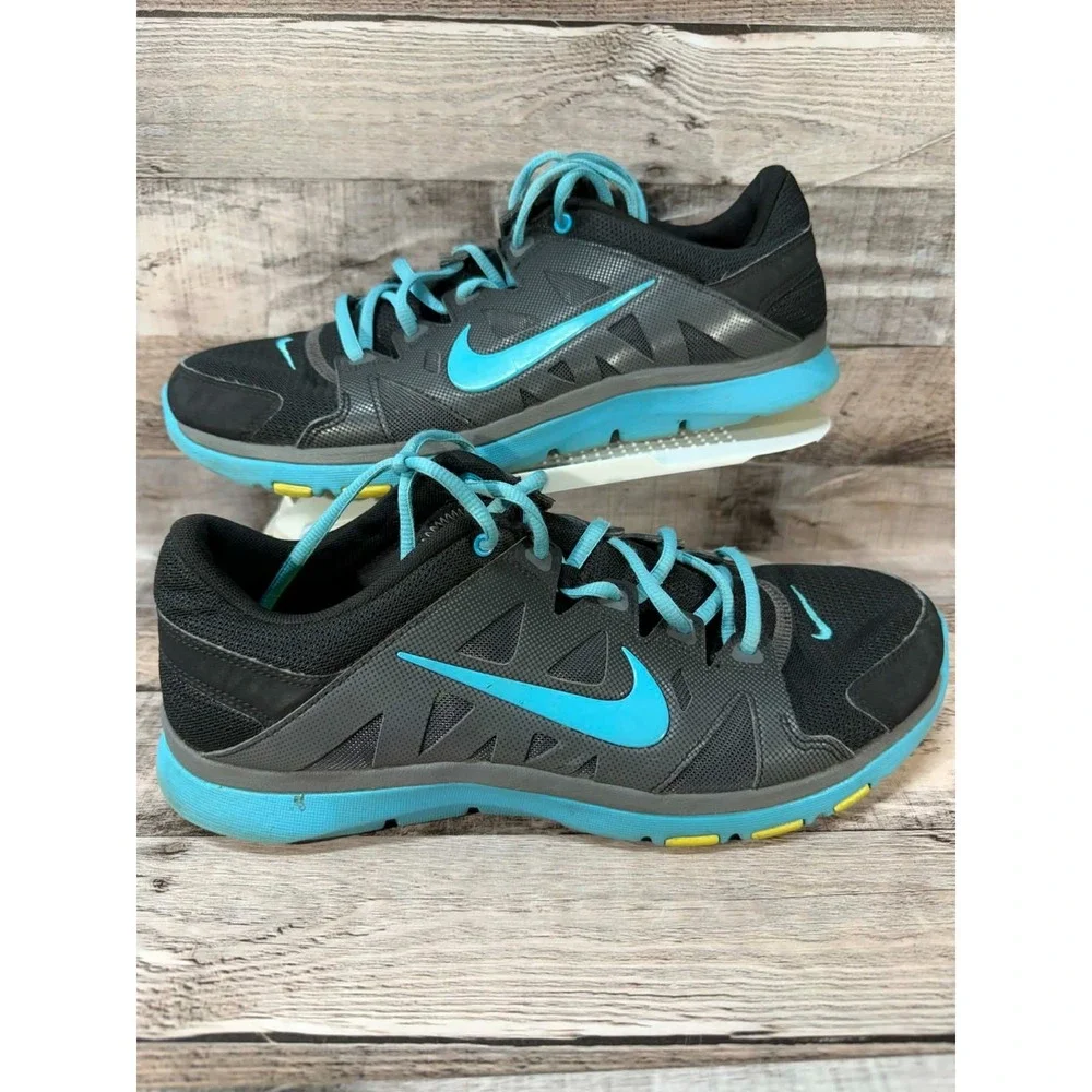 Womens Nike Flex Supreme Trainer 2 Black Gamma Blue 2014 DS Sneakers Shoes Sz 10